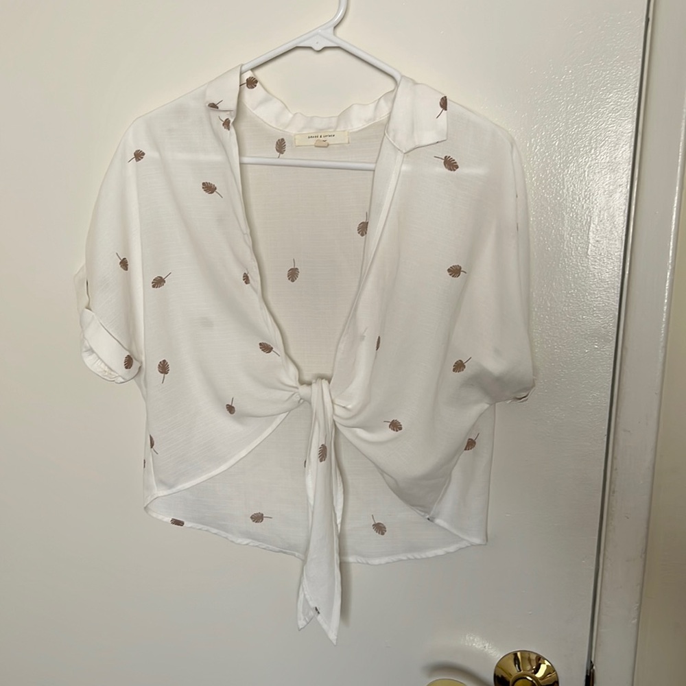 Sheer-ish front tie top